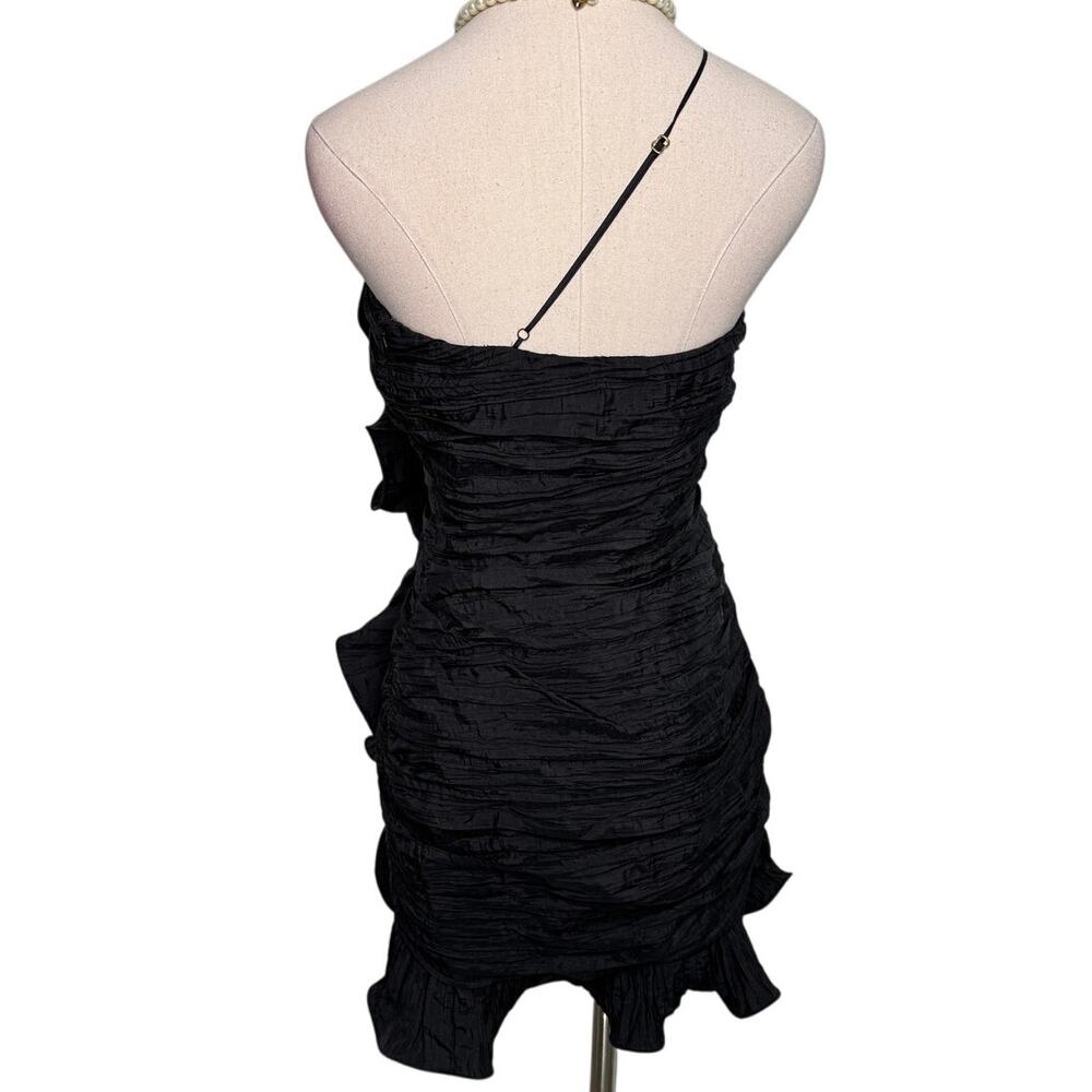 LoveShackFancy Brenaya Ruffle Flower Mini Bodycon Dress black size 4 - Picture 10 of 16